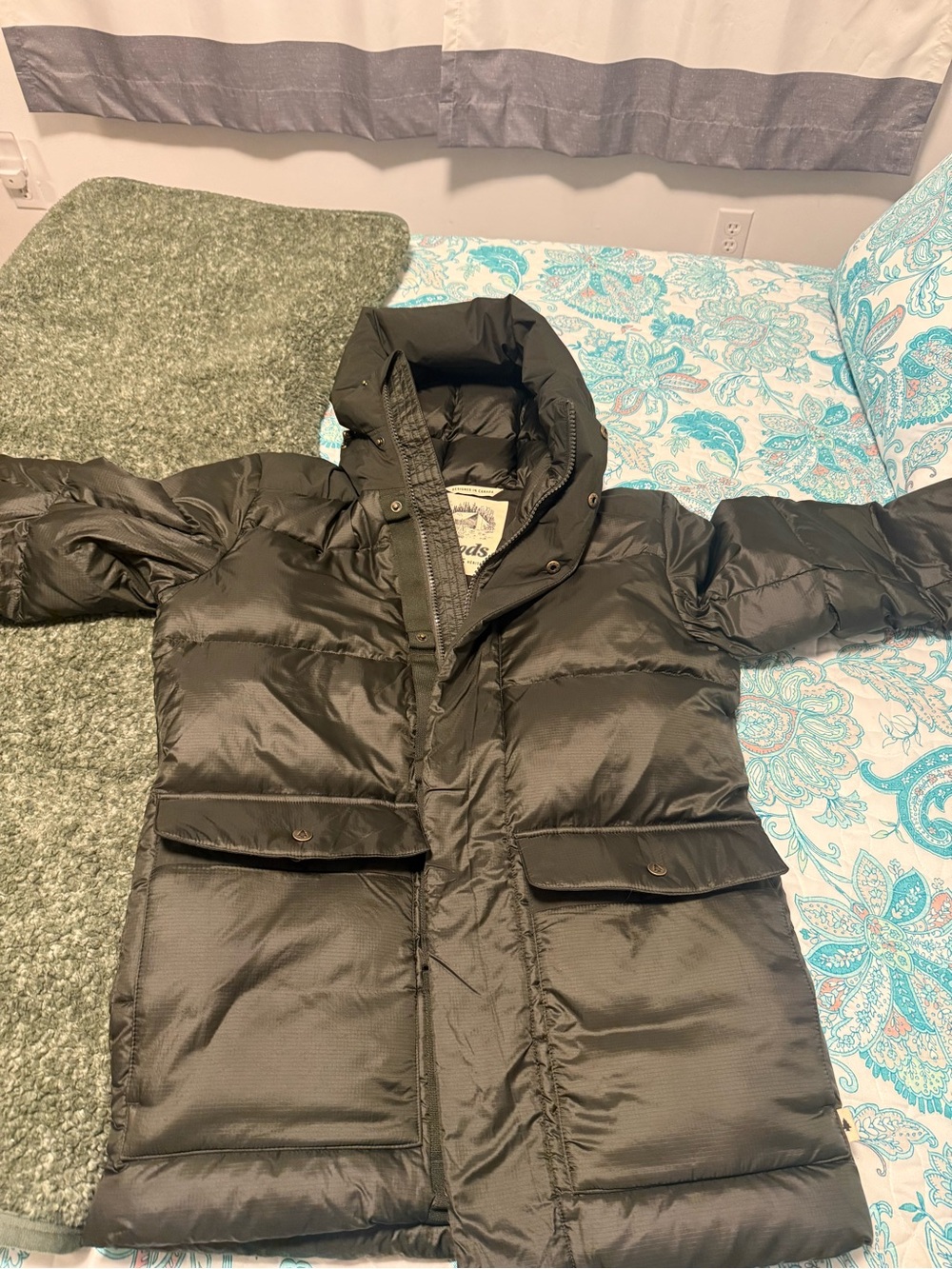 Black Puffer Coat with Hood